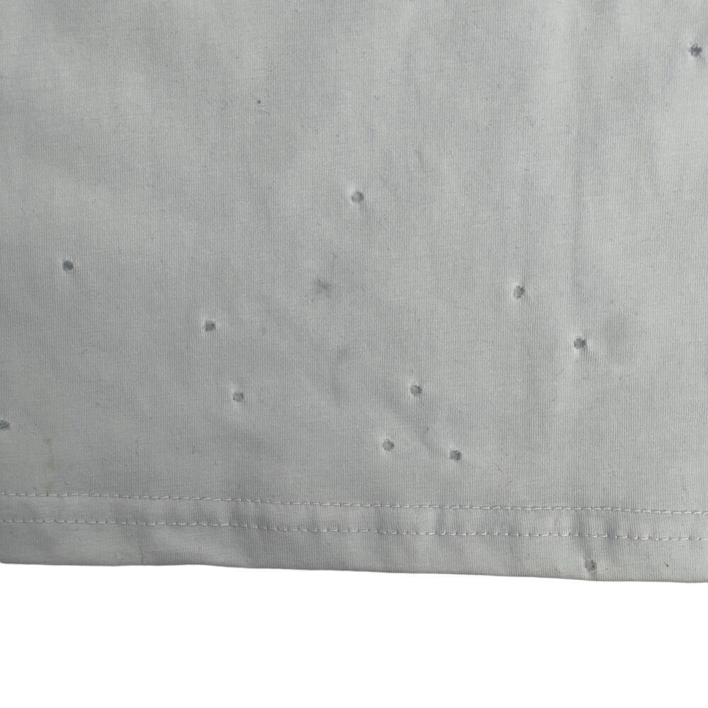 Balboa Women’s White Sequins Heart Lip Holes All Over Short Sleeve Tee T-shirt - Picture 5 of 11